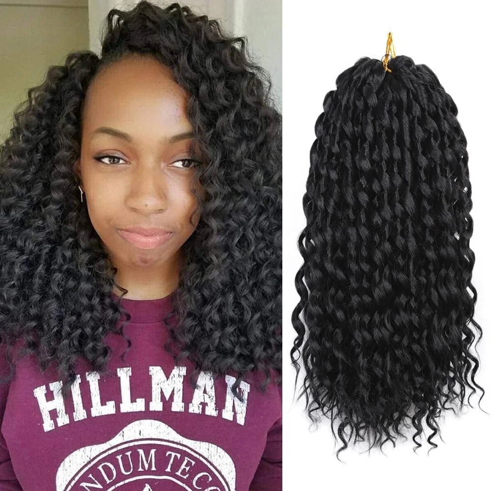 Lose Tiefe Welle Häkeln Haar Synthetische Haar Extensions 16inch Afro Locken Ombre 36 Steht/Pack Für Frauen