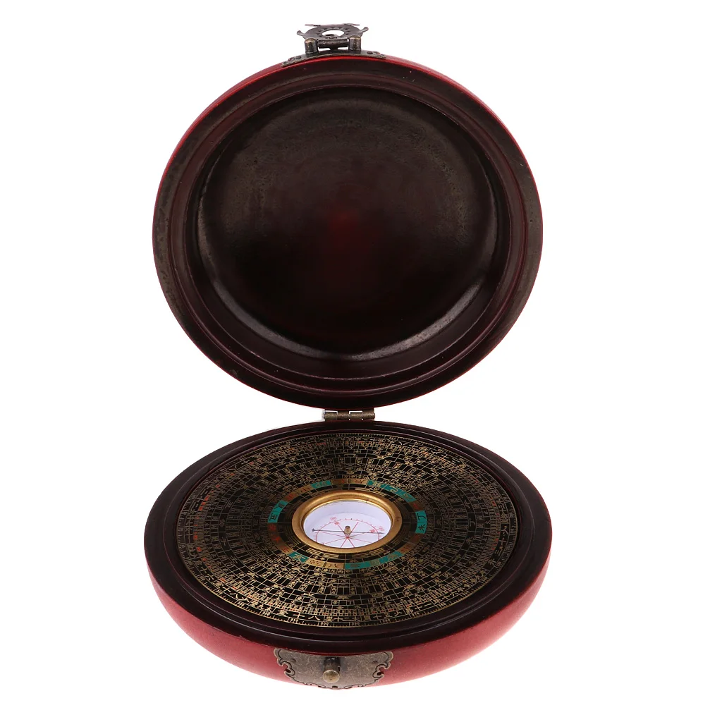 5 Inch Feng Shui Lo Luo Pan Tool Lucky Ancient Chinese Compass with Wood Box