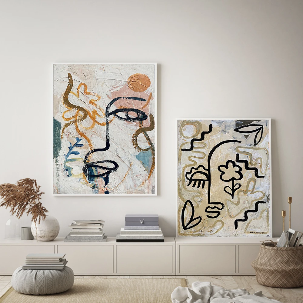 Retro Matisse Picasso Posters And Prints Abstract Human Face Graffiti Wall Art Canvas Pictures For Living Room Nordic Home Decor