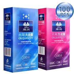 Wholesale Condoms 100 Pcs/Lot Natural Latex Smooth Lubricated Larger Oil Contraception Condoms for Men Sex Toys Sex Products