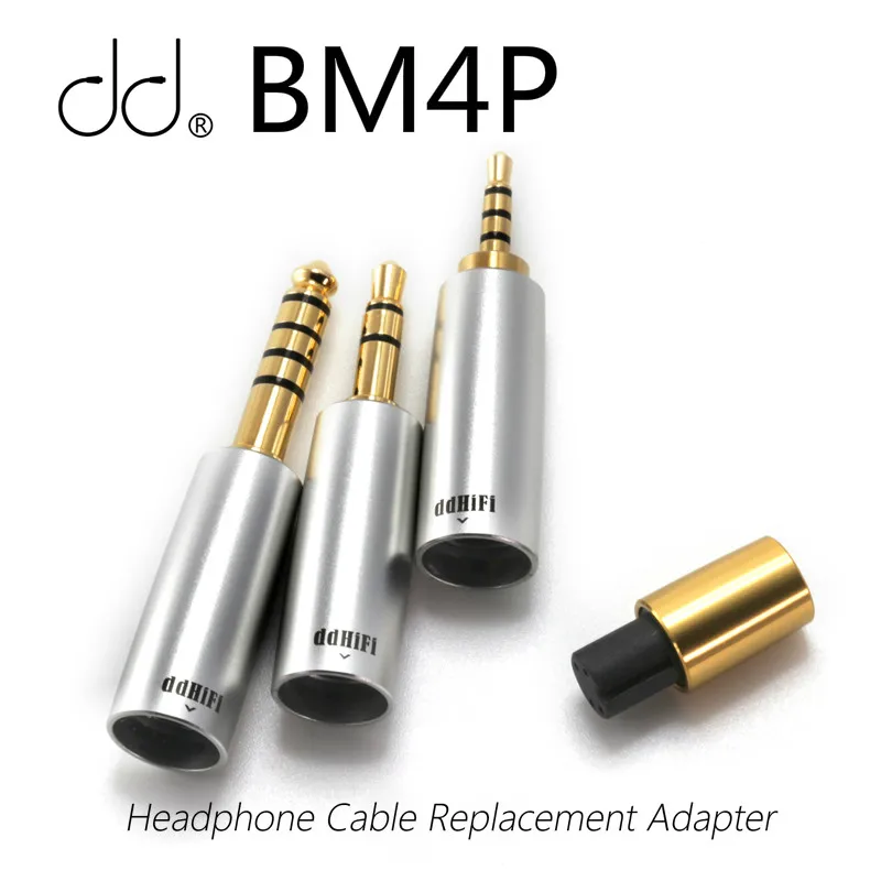 DD BM4P Headphone Cable Replacement Adapter 6063 Aluminum Alloy High Purity 24K Gold -plated Copper