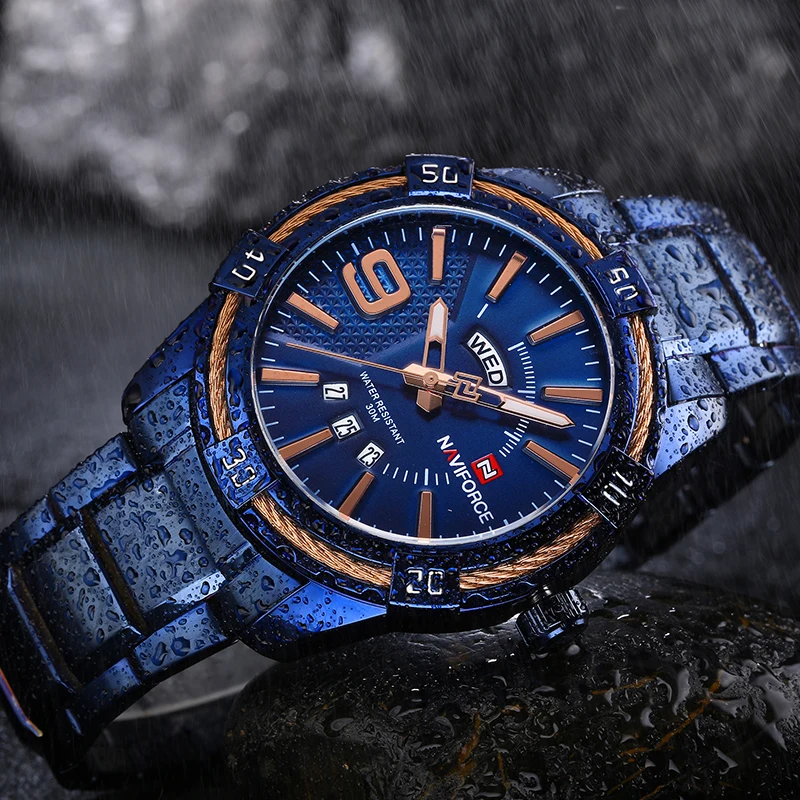 Top Brand NAVIFORCE Fashion Men Watches Waterproof Quartz Wristwatches Male Clock With Box Set For Sale Relogio Masculino