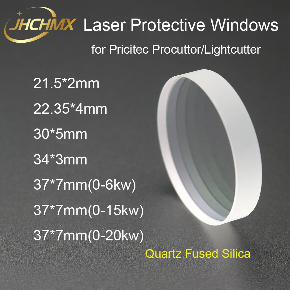 JHCHMX lenti protettive Laser per finestre/lenti 21.5*2 30*5 37*7mm lente ottica per Precitec Procuttor Lightcutter SolidCutter testa Laser