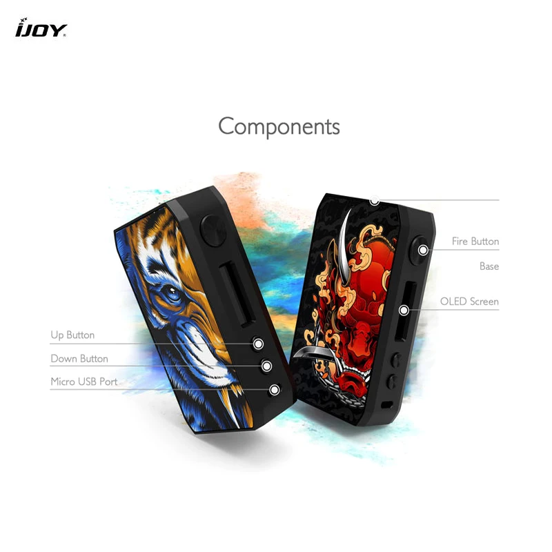 Original ijoy Capo Mod mit zwei 126 Batterien 1-0,05 w 0, 5-1, 5 Ohm 3,0 Faden elektronische Zigarette Vape Mod