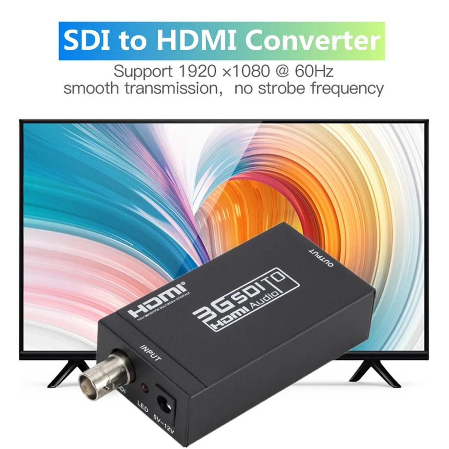 PzzPss 3G HDMI-compatible to SDI Converter SDI Adapter Audio HD-SDI/3G-SDI Adapter BNC 1080P DAC Converter for Monitor HDTV