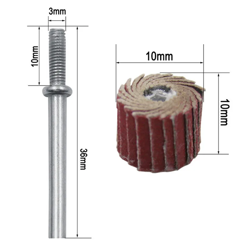 5-10 pz disco ruota lamellare levigatura trapano carta vetrata abrasiva 80-600Grit smerigliatrice lucidante per utensili rotanti con 1 mandrino