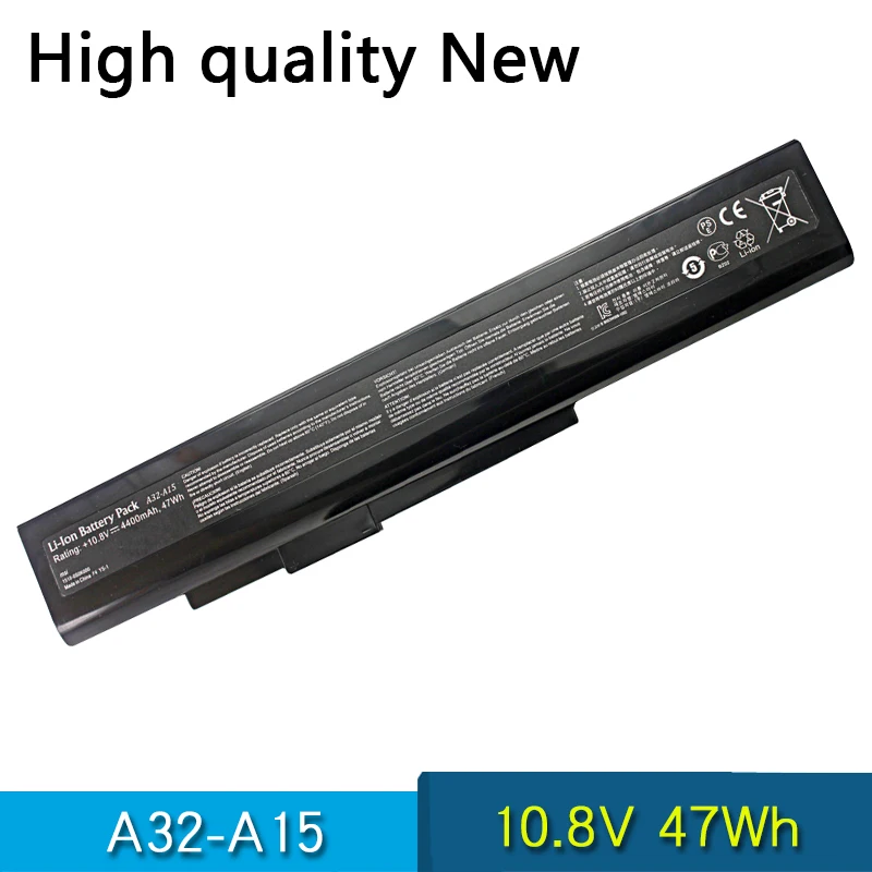 Batería de alta calidad para ordenador portátil MSI A6400, CR640, CX640, (A32-A15), CR640DX, CR640MX, CR640X, 10,8 V, 47Wh, nueva, MS-16Y1