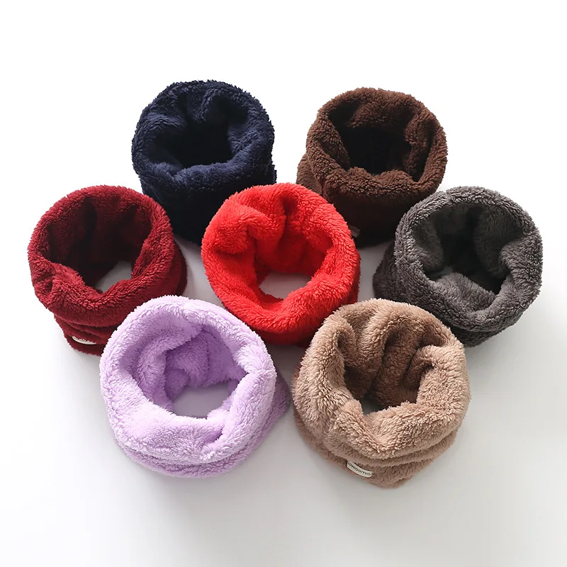 New Winter Autumn Baby Scarf Children\'s Collar Plus Velvet Warm Baby Boy Girl Scarves Newborn Cotton Soft Snood Children Scarf