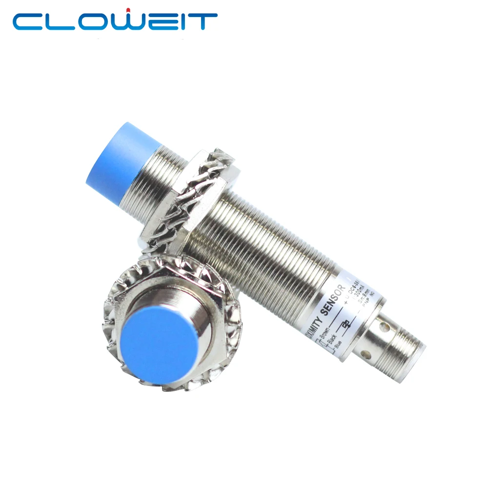 Cloweit IP65 M18 Inductance Proximity Sensor NPN PNP 5mm 8mm 4pin Connector Cylindrical Metal Approach Switch LJ18A3 Series