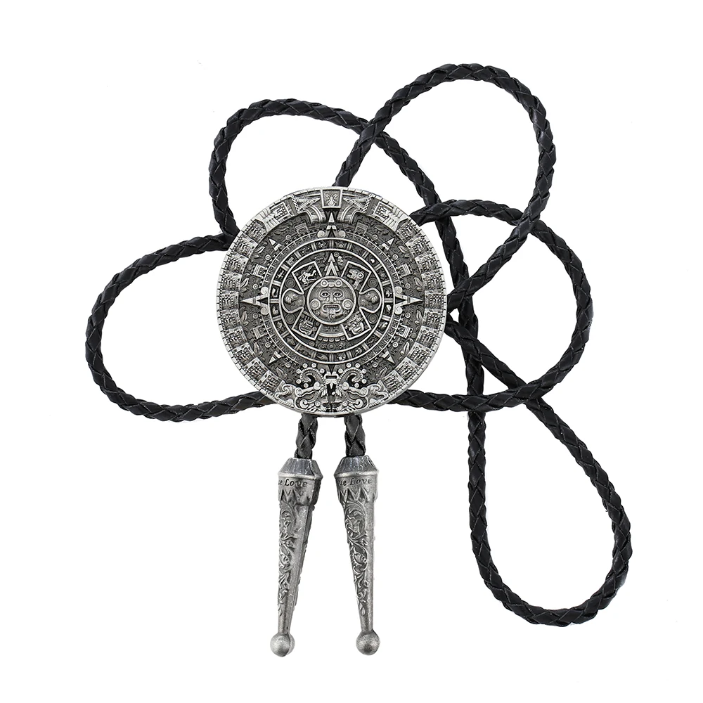 

Solar calendar zinc alloy bolo tie leather rope men's clothing accessories