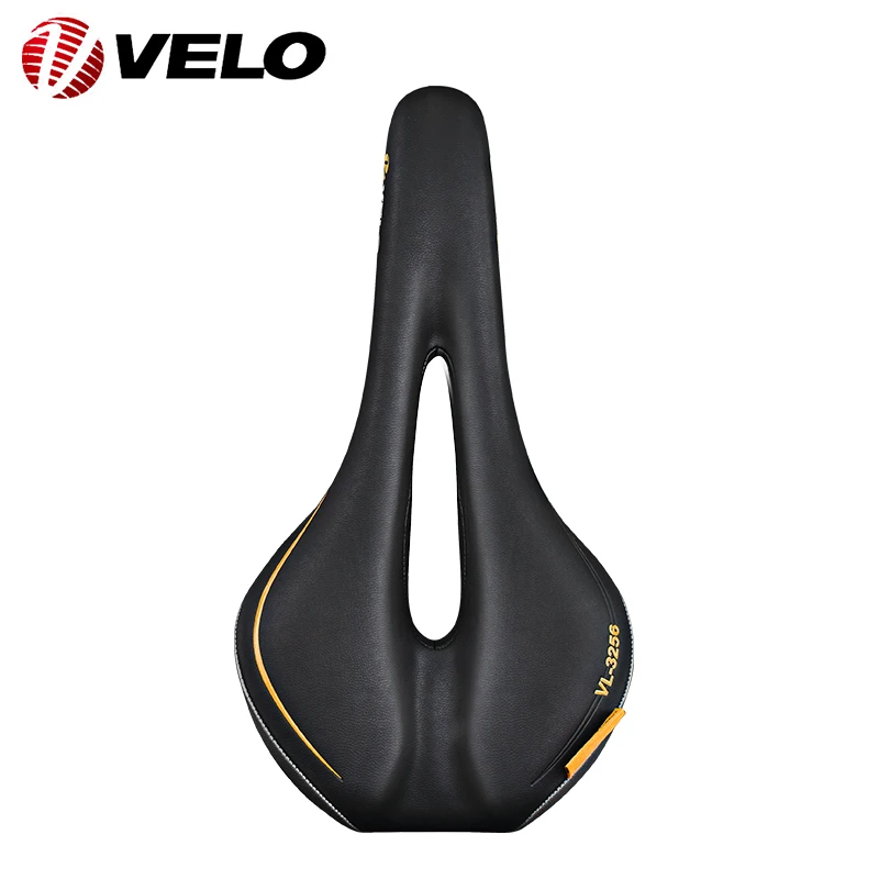 VELO Original VL-3256 PU Comfortable Steel Rail Bicycle Saddle for Road Gravel MTB Off-Road City Touring Bike Cycling Parts