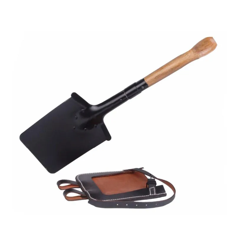 WW2 German Flat Shovel & Leather Holder Case Carrier Set