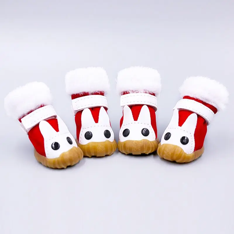 

Thick Rabbit Cotton Shoes for Pet Dog, Warm Shoes for Small Dog, Snow Boots for Chihuahua York, Teddy Socks Accessories