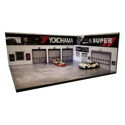 1/64 garage factory warehouse repair house building model F car vehicle toy collection parking lot scene background display show