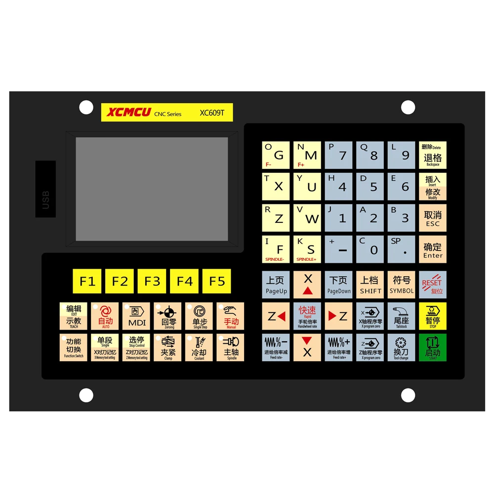 XC609T 2 Axis USB CNC Control System G-code Support Outer Circle, End Face, Slot,Taper, Arc, Thread, Tapping, Deep Hole Drilling