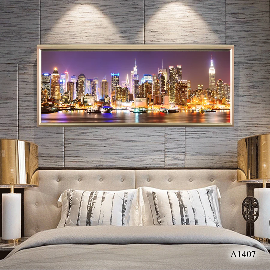 

Modern Oil Painting Print on Canvas Nightscape Cityscape Canvas Art Printing Canvas Painting Wall Art Picture for Home Decor