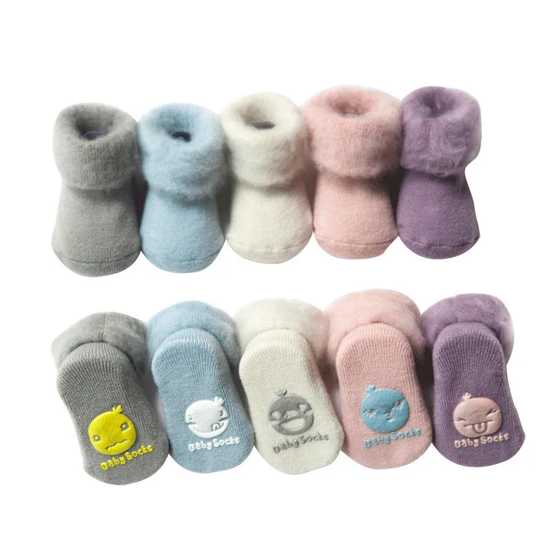 

Cute Winter Thick Terry Baby Socks Warm Newborn Cotton Boys Girls Toddler Socks Non-slip Floor Socks 0-3 Years Baby Accessories