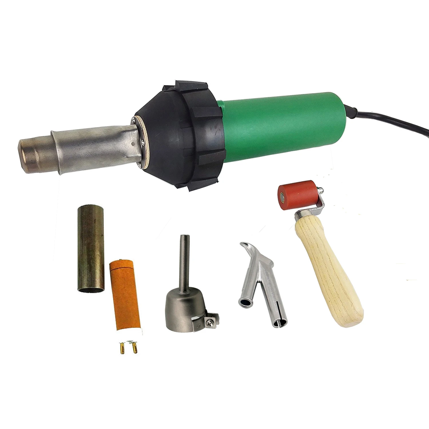 Kits profissionais de pistola de calor, 1600w, tocha de explosão de ar quente com bocais de soldagem de velocidade redonda, soldador de plástico para pvc, tpo, memebranes