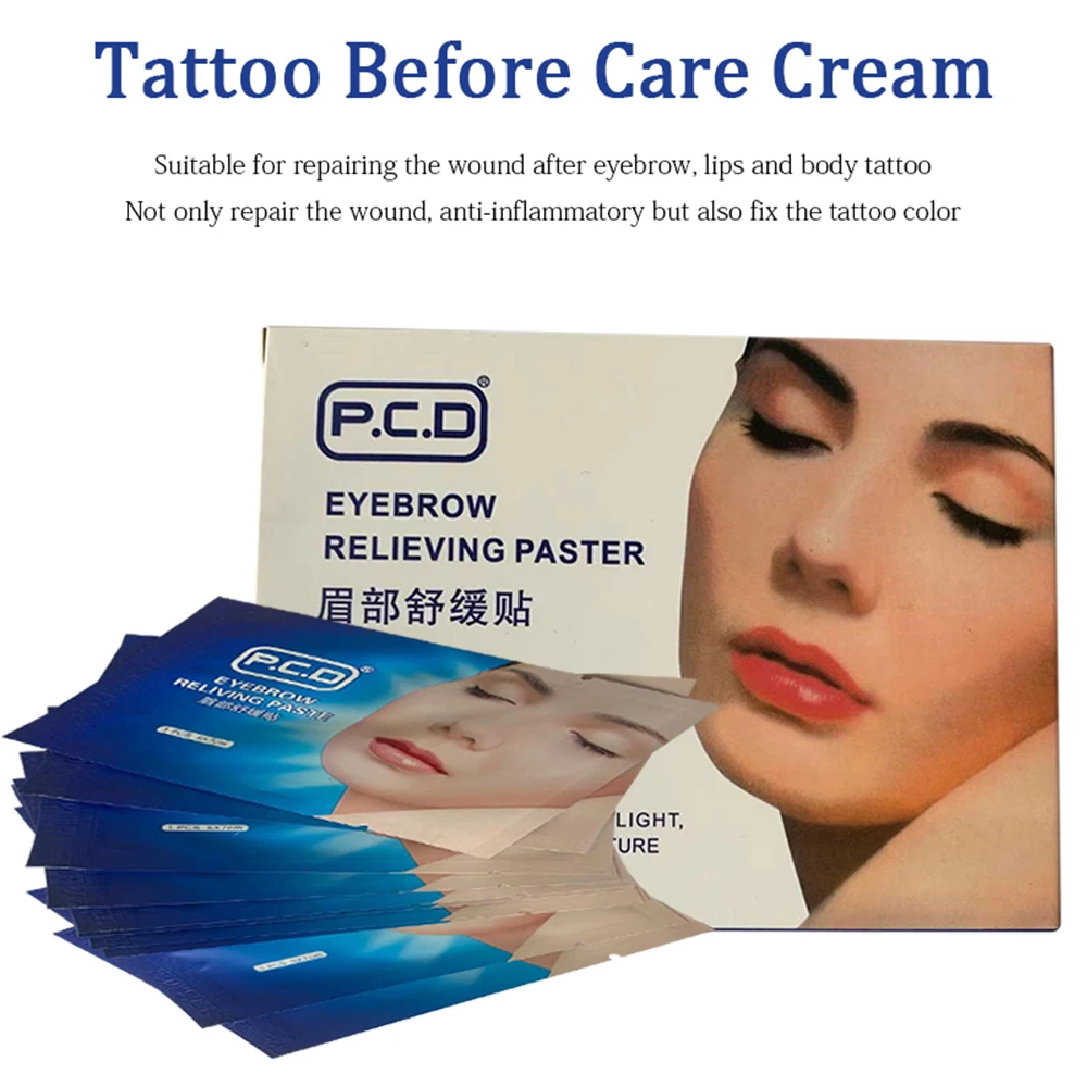 12pcs/60pcs Permanent Makeup Tattoo Pain Cream with Moisture PCD Paste Mask for Eyebrow Lip Tattoo Aftercare Tattoo Accessories