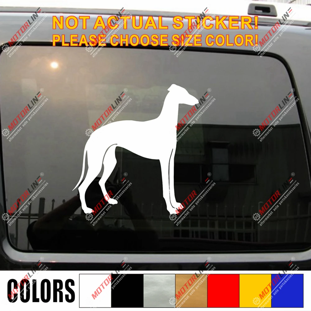 Greyhound Dog Puppy Decal Sticker Car Vinyl pick size color no bkgrd a