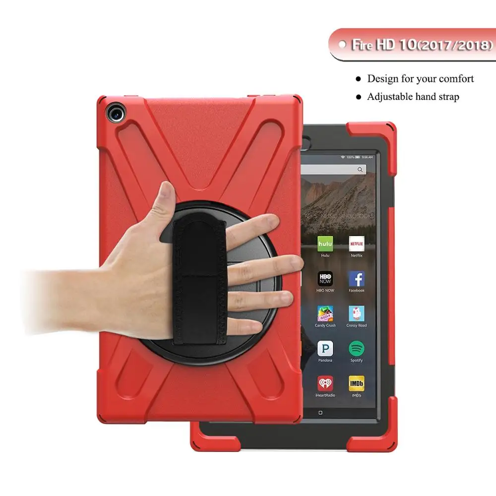 

Kindle Case For Kindle Fire HD 10 2019 2018 2017 Cover Shockproof Armor Heavy Protective Rugged Duty Stand Tablet Case