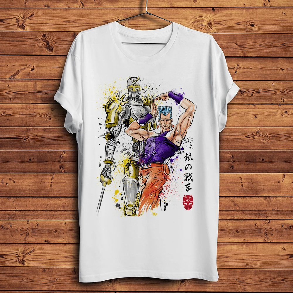 watercolor style, JoJo Adventure,Kujo Jotaro Jolyne Cujoh Giorno Giovanna,funny anime t-shirt ,men white casual tshirt unisex