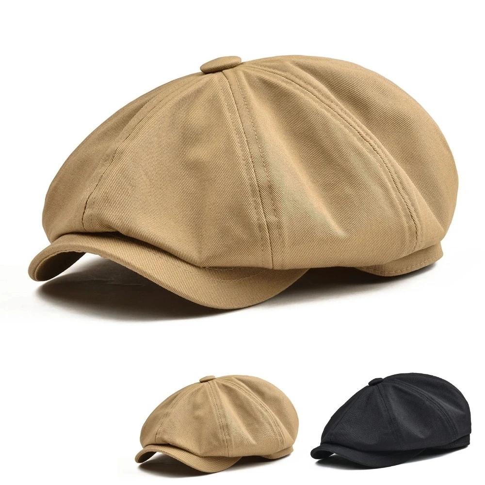 2021 Fashion All-match Newsboy Hat for Men and Women Outing Sun-shade Beret Boina, Painter Hat, Outdoor Leisure Octagonal Hat