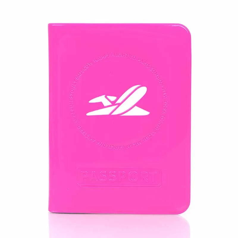 Women Men Travel Accessories Candy Color Plane Passport Holder PVC Travel Passport Cover Case High Quality Card ID Holders