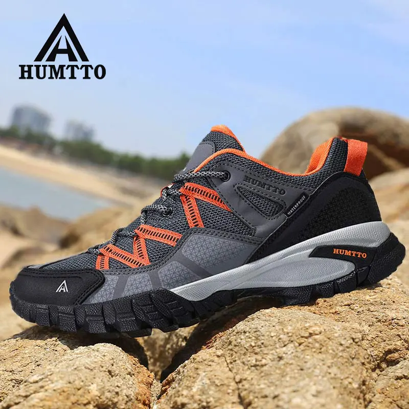 HUMTTO-zapatos de senderismo transpirables con cordones para hombre, botas de Trekking con amortiguación, zapatillas de escalada y Turismo, novedad