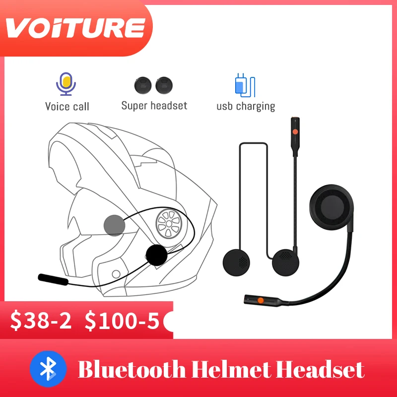 Voiture Motorcycle Accessories Helmet Intercomunicador Intercom Headset Waterproof Microphone Helmet Moto Bluetooth 5.0 Headset