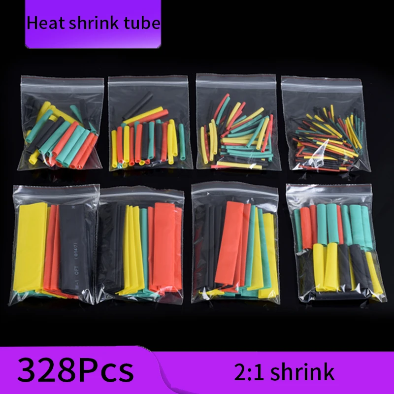 127/164/328/530Pcs Heat shrink tubing tube Heat-shrinkable sheath termoretractil Kit Electrical Wire Cable Waterproof Shrink 2:1