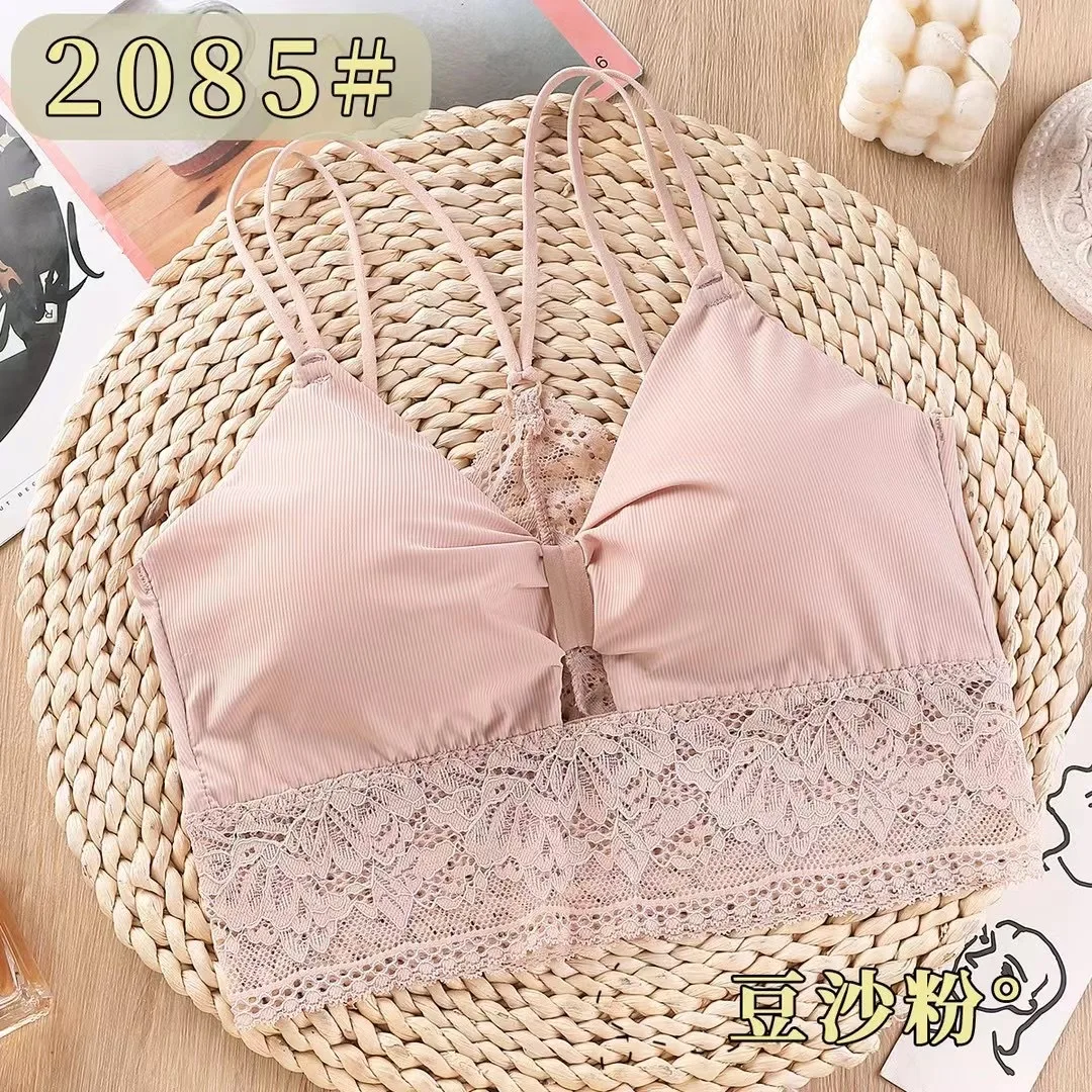 Women\'s Cotton Underwear Tube Tops Sexy Lace Top Fashion Push Up Comfort Bra Female Traceless Small Chest Sexy Lingerie