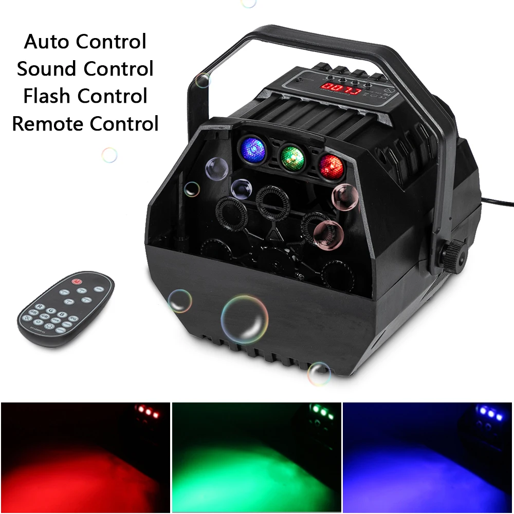 RGB LED Stage Effect automatico Mini Bubble Machine Bubble Blow Maker regali per bambini ragazze ragazzi uso esterno per feste di compleanno al coperto