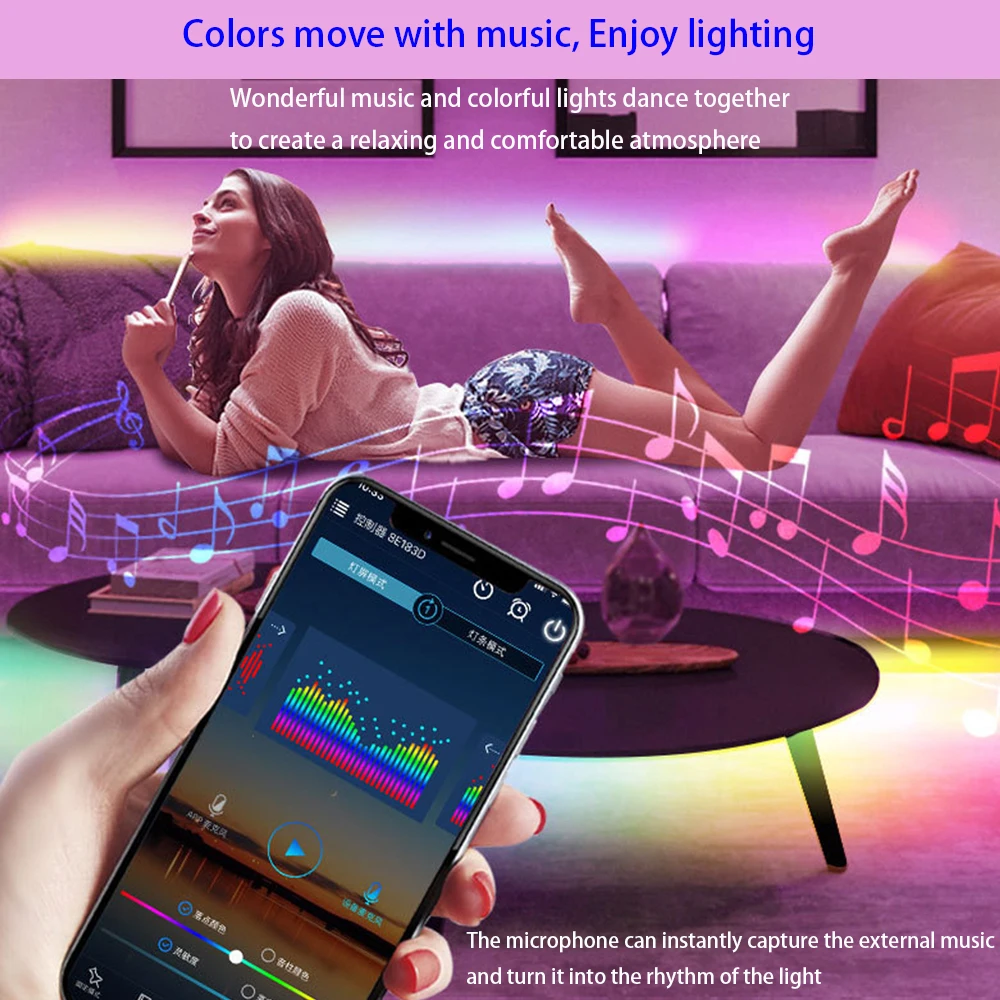 Music Bluetooth Compatible with Magic Color Controller, USB Interface, APP Control, Running Water, Horse Racing Model, DC5V-24V