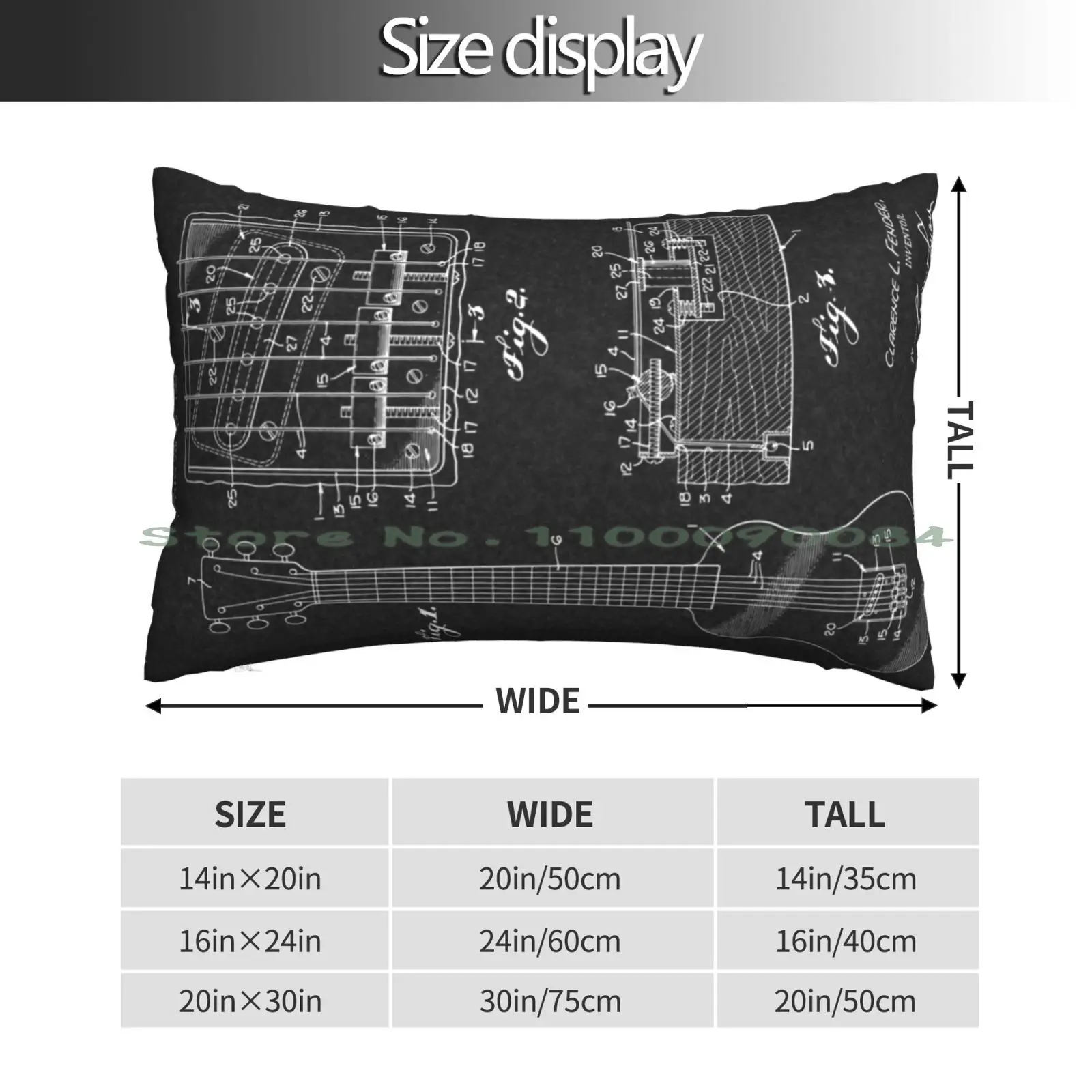 Guitar Bridge And Pickup Patent 1951 Pillow Case 20x30 50*75 Sofa Bedroom Motorsports Fb20 Racing Team Factory Petronas Biker