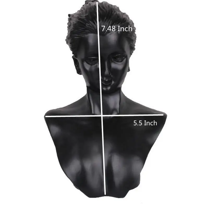 Beauty Gift Jewelry Necklace Pendant Earring Display Stand Holder Show Black Resin Mannequin Bust Decorate Jewelry Display Shelf