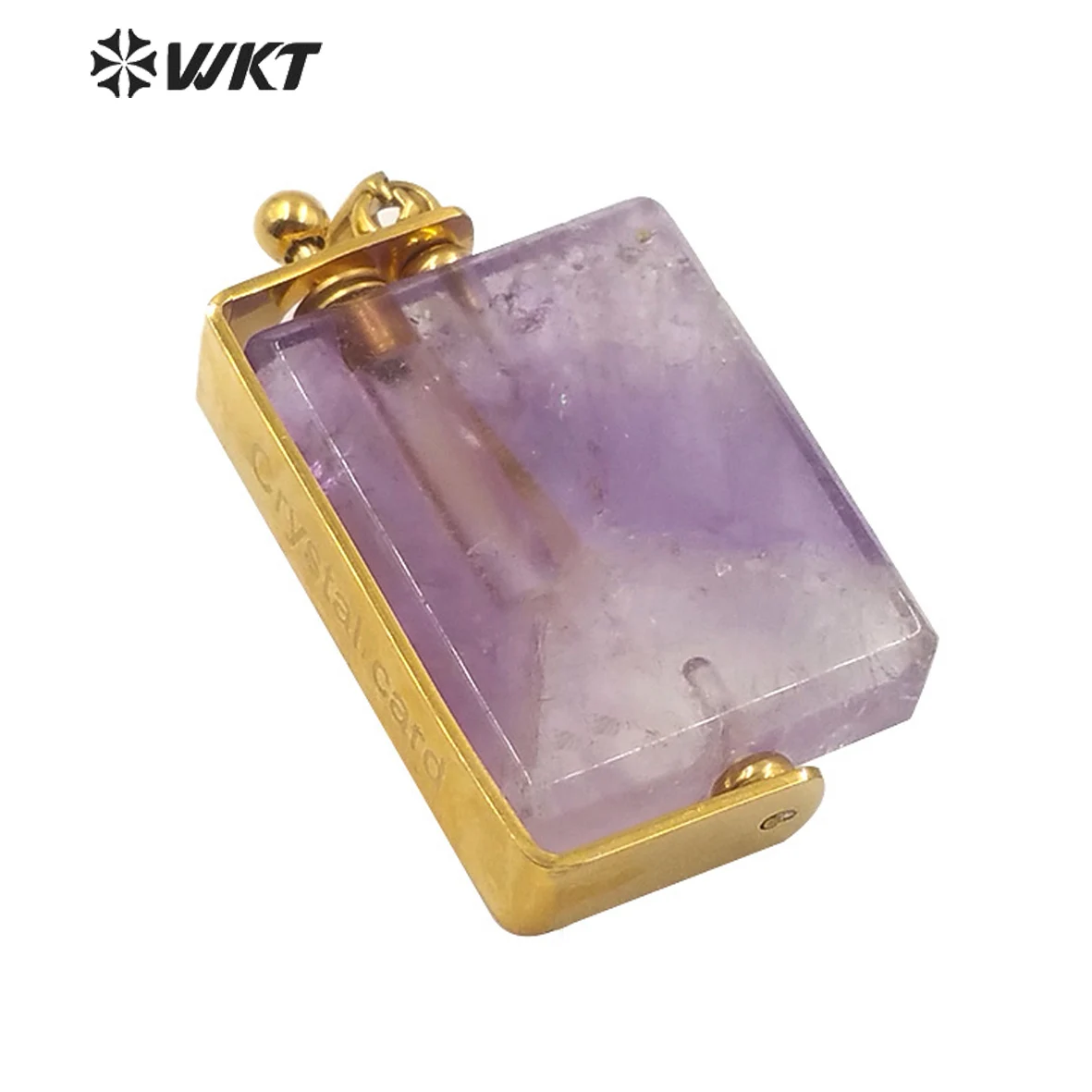 

WT-P1502 WKT Natural Stone Pendant Square Whirling Perfume Bottle Made Of Stone Fashion Perfume Bottle Pendant Jewelry