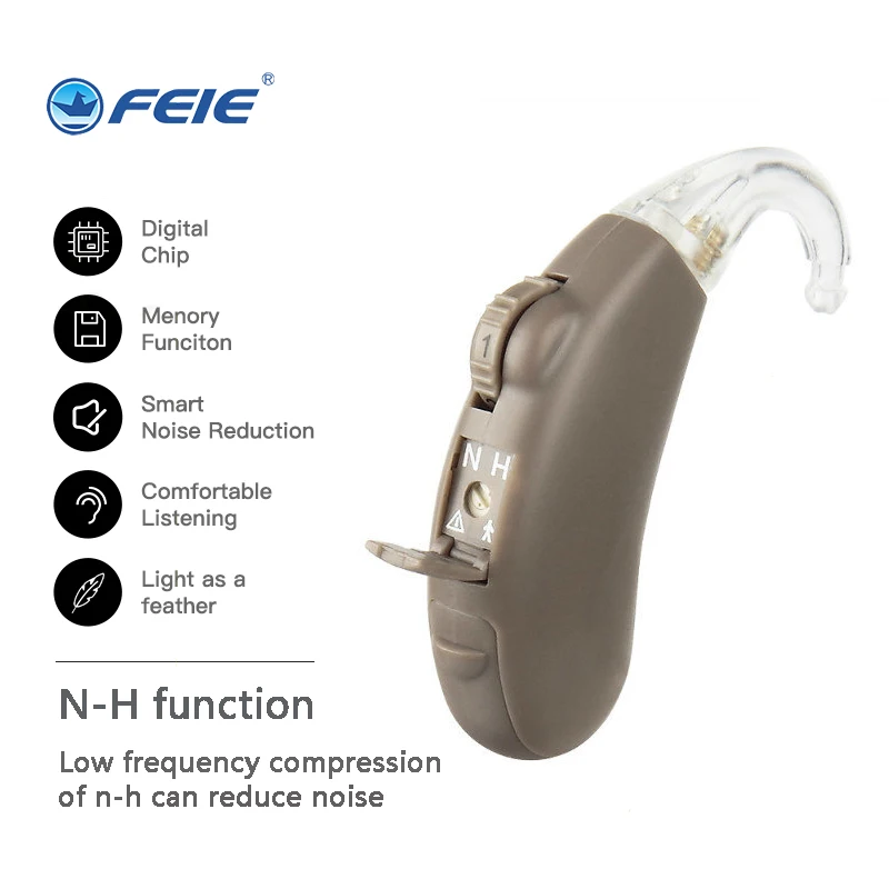 No Charging High Power BTE Hearing Aid Sound Amplifier Elderly Young Deaf Hearing Aid Headphones Intelligent Noise Reduction