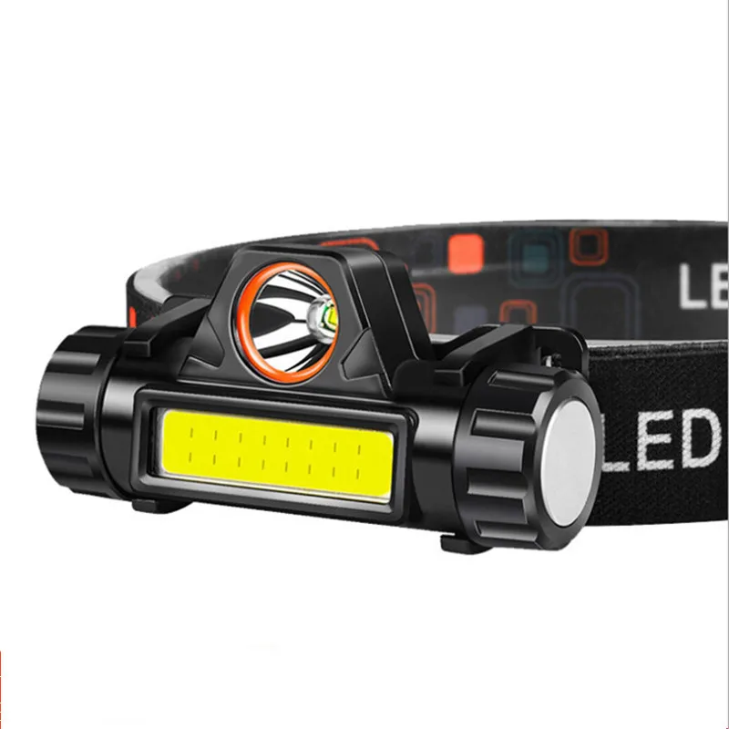 Mini Q5 Built-in USB 18650 Rechargeable Battery LED Headlamp COB Work light 2 Mode With Magnet Waterproof Headlight Head Lamp