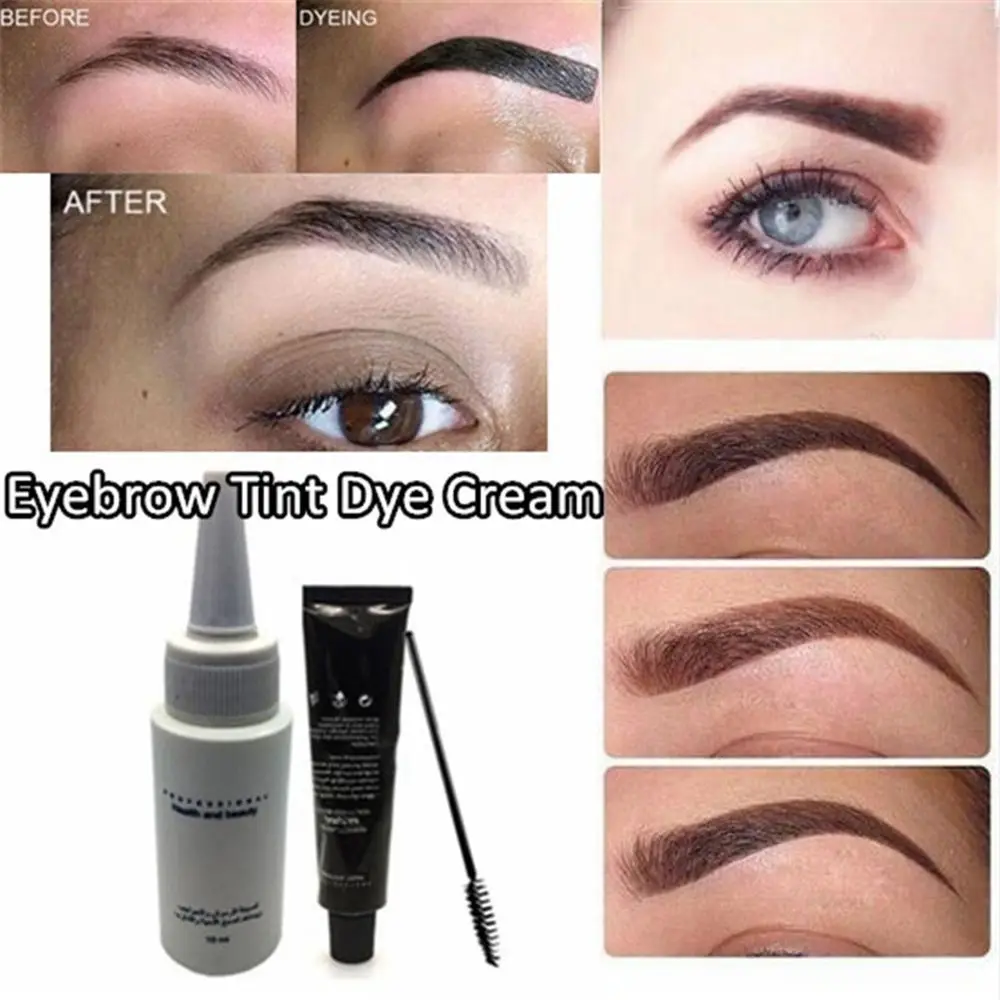 3 Farben super haltbare wasserdichte Wimpern Mascara Enhancer Augenbrauen Tönung Creme Augen Make-up Kosmetik Set