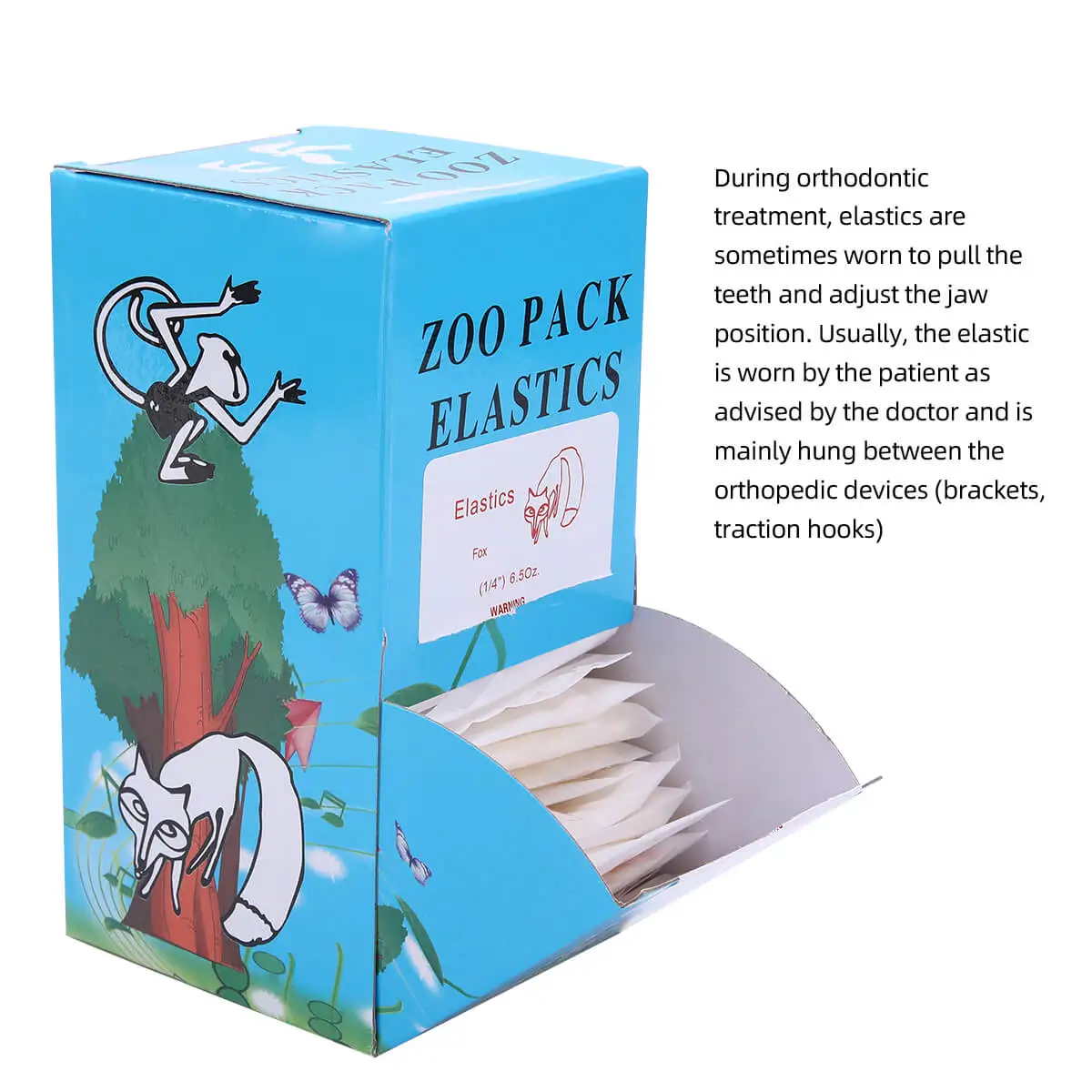 5000 Pcs/Box Dental Orthodontic Zoo Pack Elastics Rubber Bands High Quality Latex Braces Force 3.5/5.0/6.5 OZ