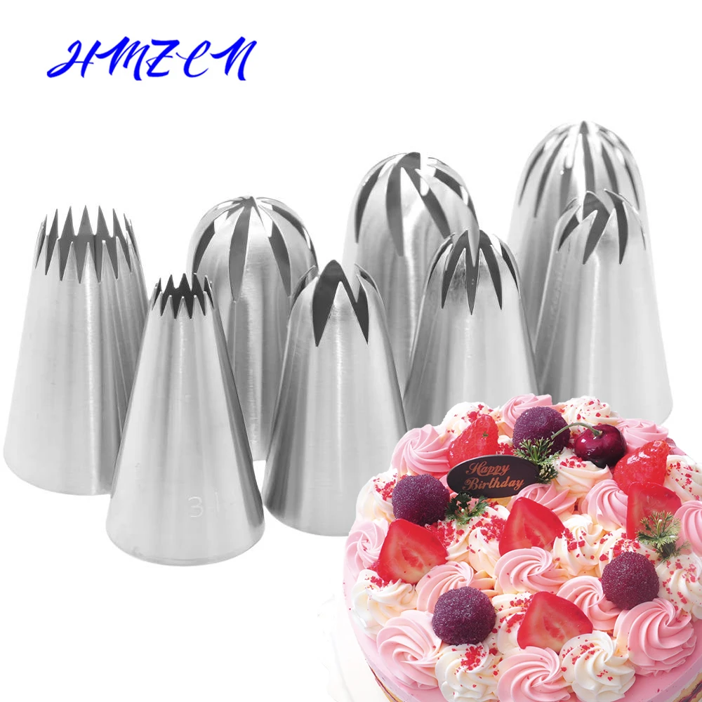 

8pcs/Set Russian Piping Tips Cream Nozzles Set For Cake Tool Piping And Bakery Accessories Cake Decorating Tools