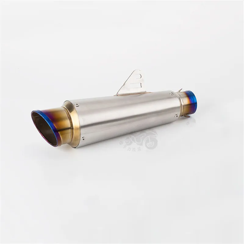 Motorcycle Modified Exhaust Pipe Muffler, Battle Modified OVER Exhaust Stainless Steel Half Blue Muffler R25