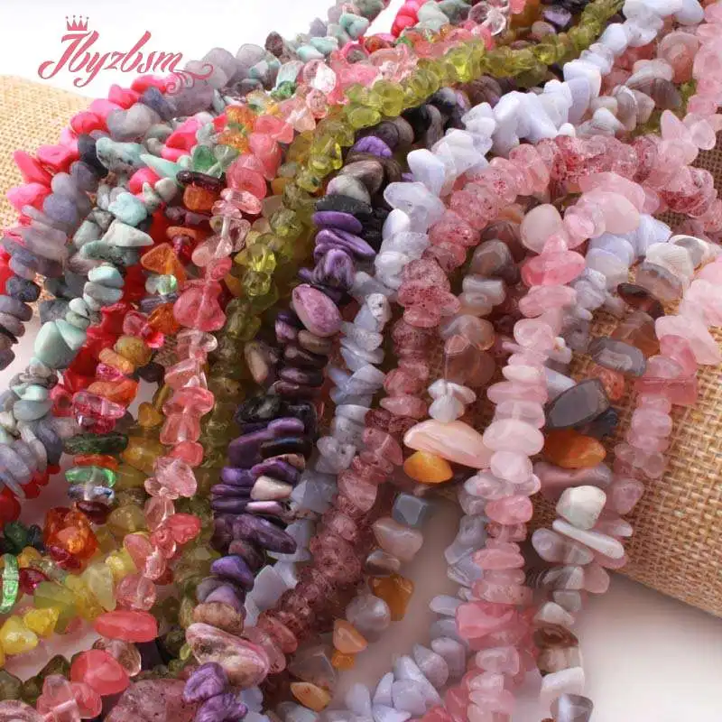 Natural Coral Amethyst Garnet Quartz Agates Turquoise Stone Beads Chip Freeform For Jewelry DIY Necklace Bracelet Jewelry Making