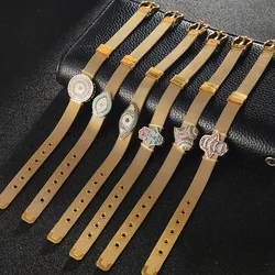 2020 New Fashion Demon Eye Palm Stainless Steel Mesh Watch Strap Bracelet For Women Charm Women Bracelet Bracelet Gift