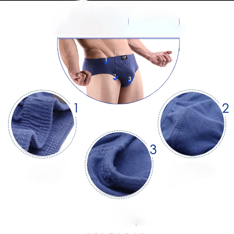 6Pcs Male Cotton Underwear Men's Plus Size Comfortable Briefs Mens Breathable Panties Men  Low Waist Underpants 2021 New Style