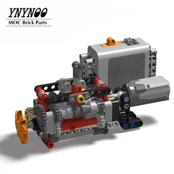 NEW Technical 6 Speed Gearbox matched V16 Clyinder Engine MOC Building Blocks Parts Pack Bricks Model DIY Education Toys Gifts