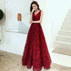 Bride Toast Dress 2020 New Slim Wine Red Long High-end Wedding Dress Female Spring Hot-selling Evening Dress