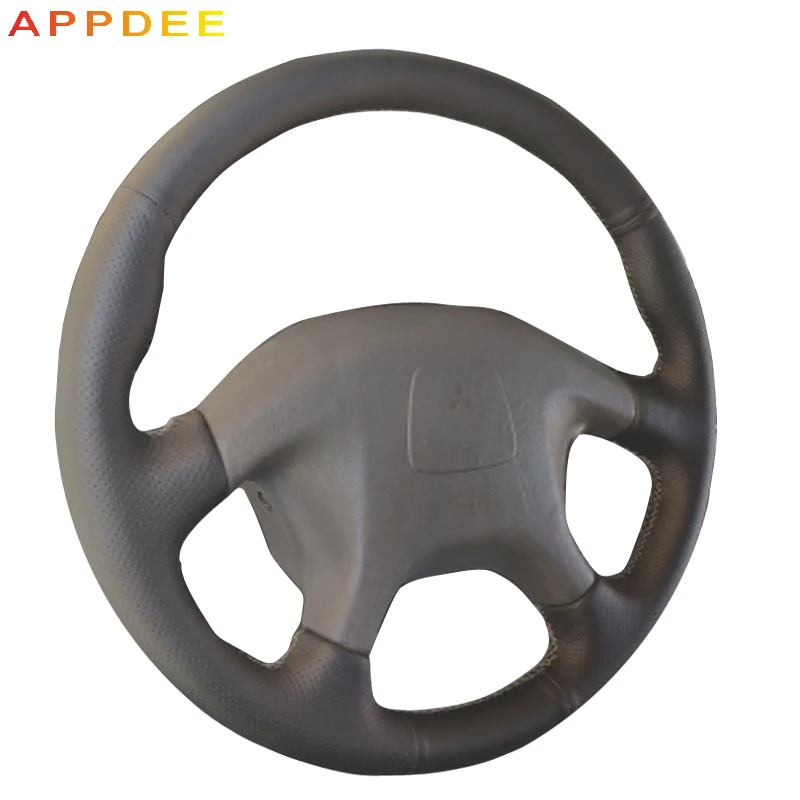 Black Artificial Leather Car Steering Wheel Cover for Mitsubishi Pajero Old Mitsubishi Pajero Sport