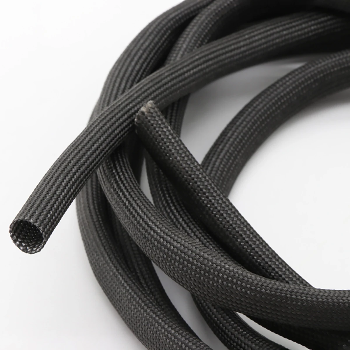 1/2/5M Diameter 1mm - 30mm Black Braided Soft Fiber Tubing Insulation Cable Sleeving Fiberglass Tube 600°C High Temperature